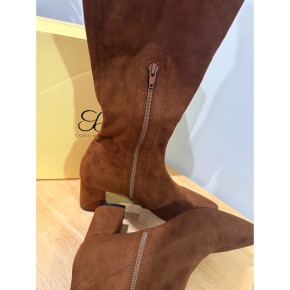 Cosy island Minimalist Zipper Pointed Toe High Boots Size 9 - Picture 9 of 11